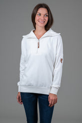 Padma sweat à demi-fermeture éclair couleur ivoire
